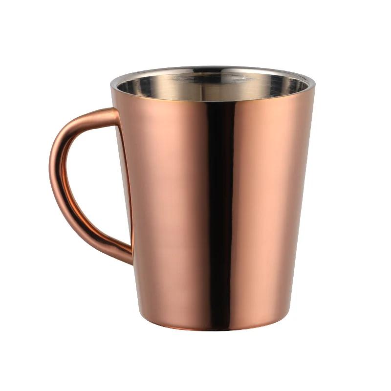 300ml Gold Beer Cups Stainless Steel Water Cup Double Layer Milk Cup Metal Coffee Mug Tableware Kitchen Drinking Serving Tools