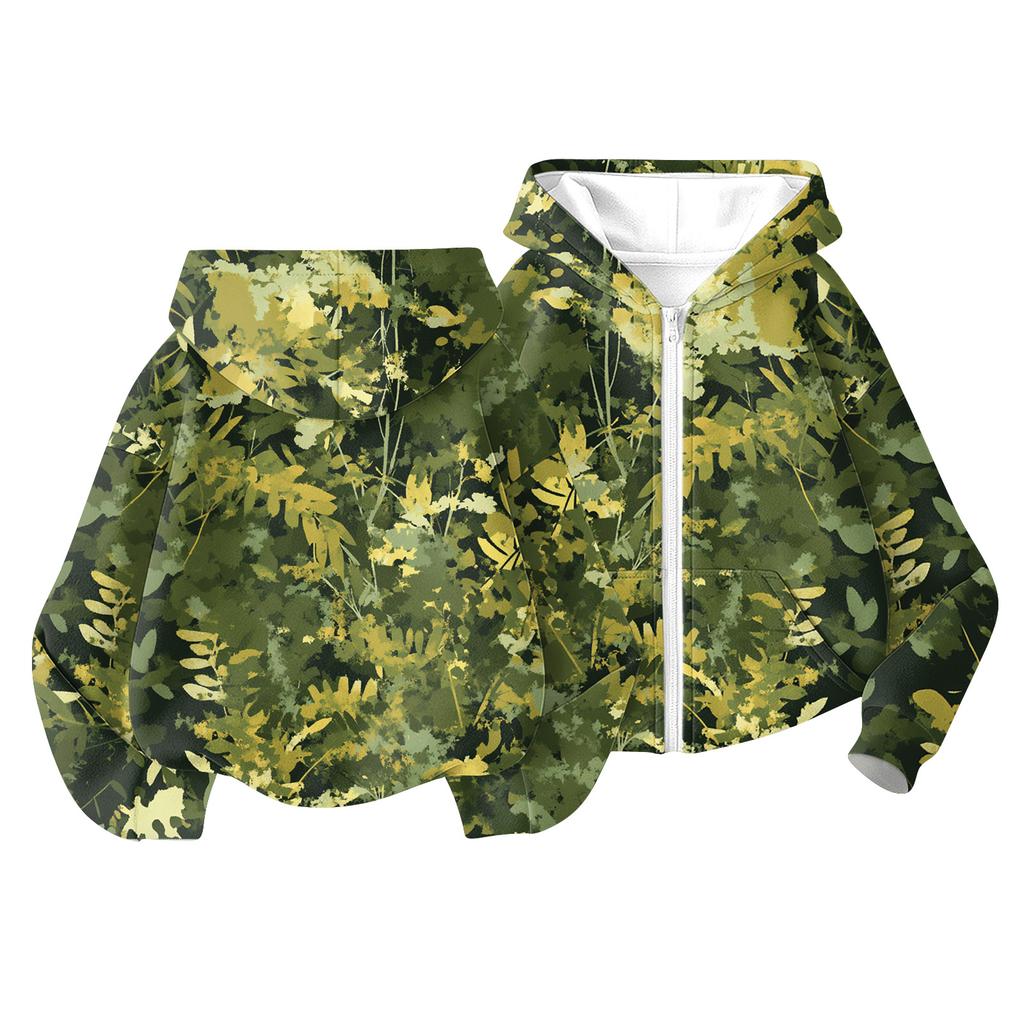 Children's Fashion Christmas Printed Long Sleeved Hooded Sweatshirt Girls' Hoodie Jacket
