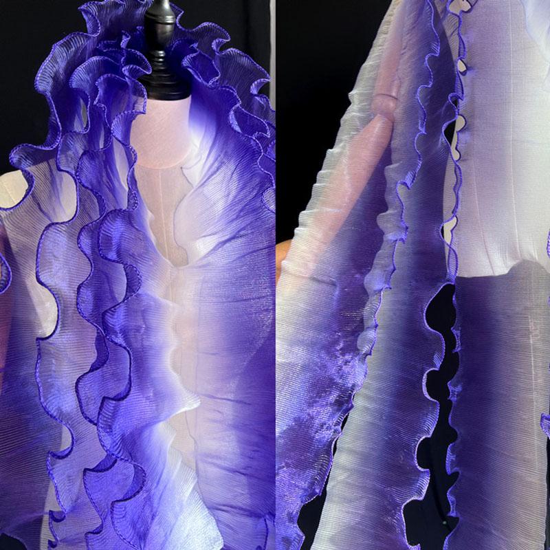 

5 Yards Gradient Lotus Leaf Organza Pleated Designer Fabric Ruffled Lace Trim For Skirts Wedding DIY Sewing Patchwork Crafts 5yard