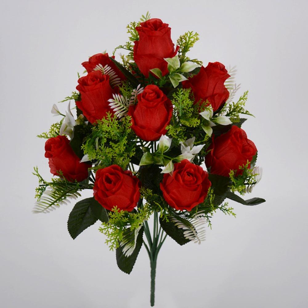 

12 Heads Real Happy Flower 9 Colors Photography Photo Gift Natural Simulated Rose Mini Rose Flowers Decorative Home Decorative красный