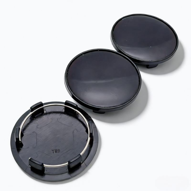 4pcs 69mm ( Clips 56mm ) Black/Silver No Logo Emblem Badge Car Wheel Center Caps Rim Hubcap Wheel Hub Dust Cover Car Accessories