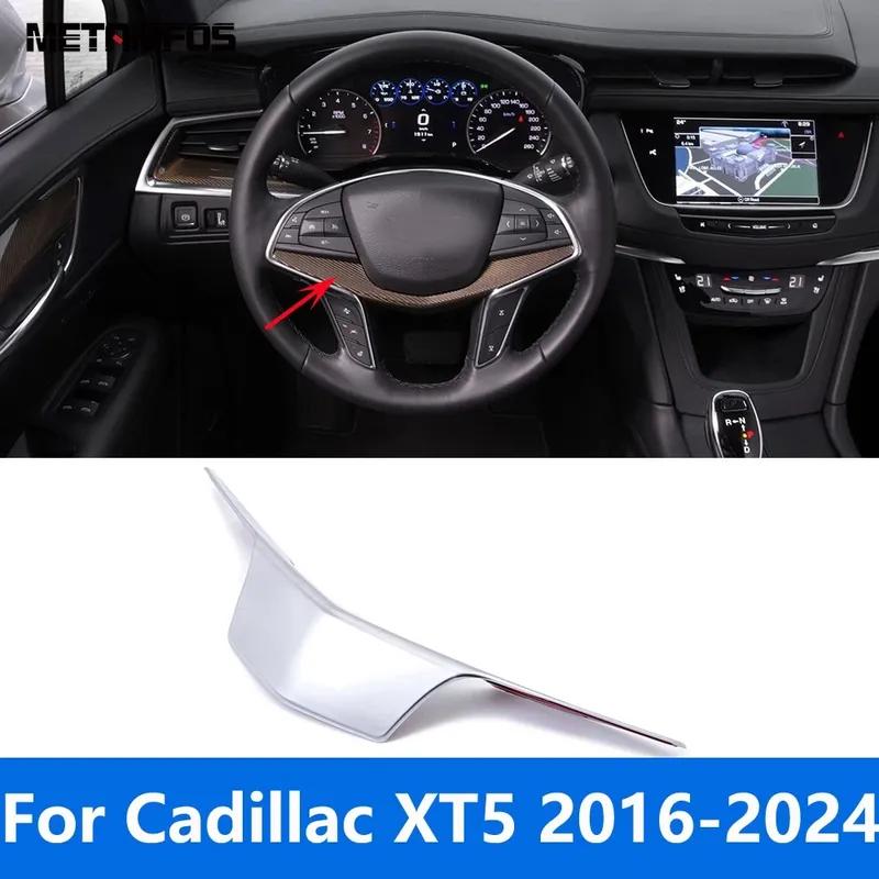For Cadillac XT5 2016-  2024 Matte Steering Wheel Cover Molding Trim Decoration Frame Interior Accessories Car Styling