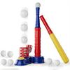 T-Ball Set for Kids Ball Launcher T Ball Stand Baseball Bat And 6 Baseballs Set Toddlers Outdoor Toys for Boys Girls