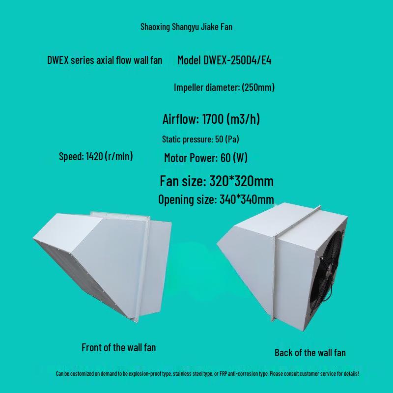 Aokewen DWEX-250D/E4 Explosion-Proof Low Noise Axial Flow Fan
