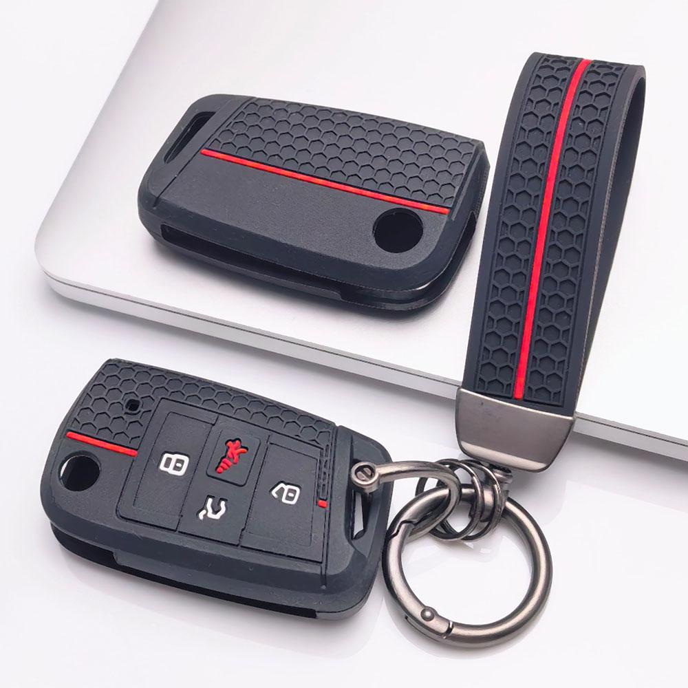 Key Cover for VW Golf Jetta Passat Tiguan GTI Sagitar MK7 GLI Magotan with Keychain Protective Accessory Key Fob Protection Replacement