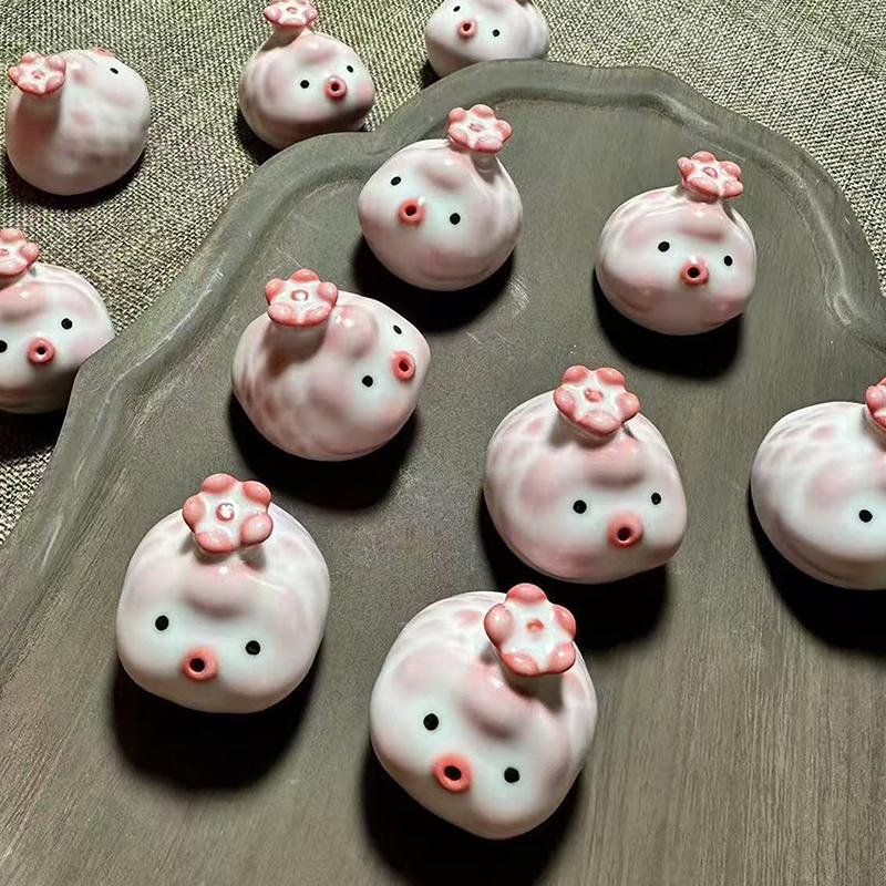 Pink Ceramic Tea Pet Fish Statue Little Fish Bubbles Under Cup Bottom Ornament Cute Water Mug Decor Gift For Tea Lovers