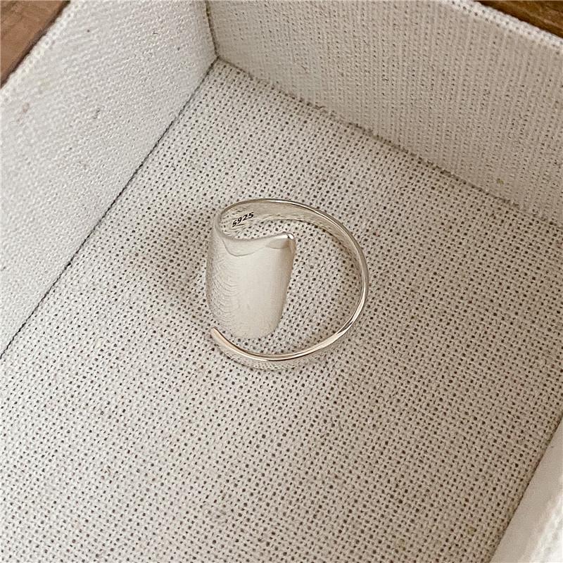 Irregular Polished S925 Sterling Silver Thumb & Index Ring for Women