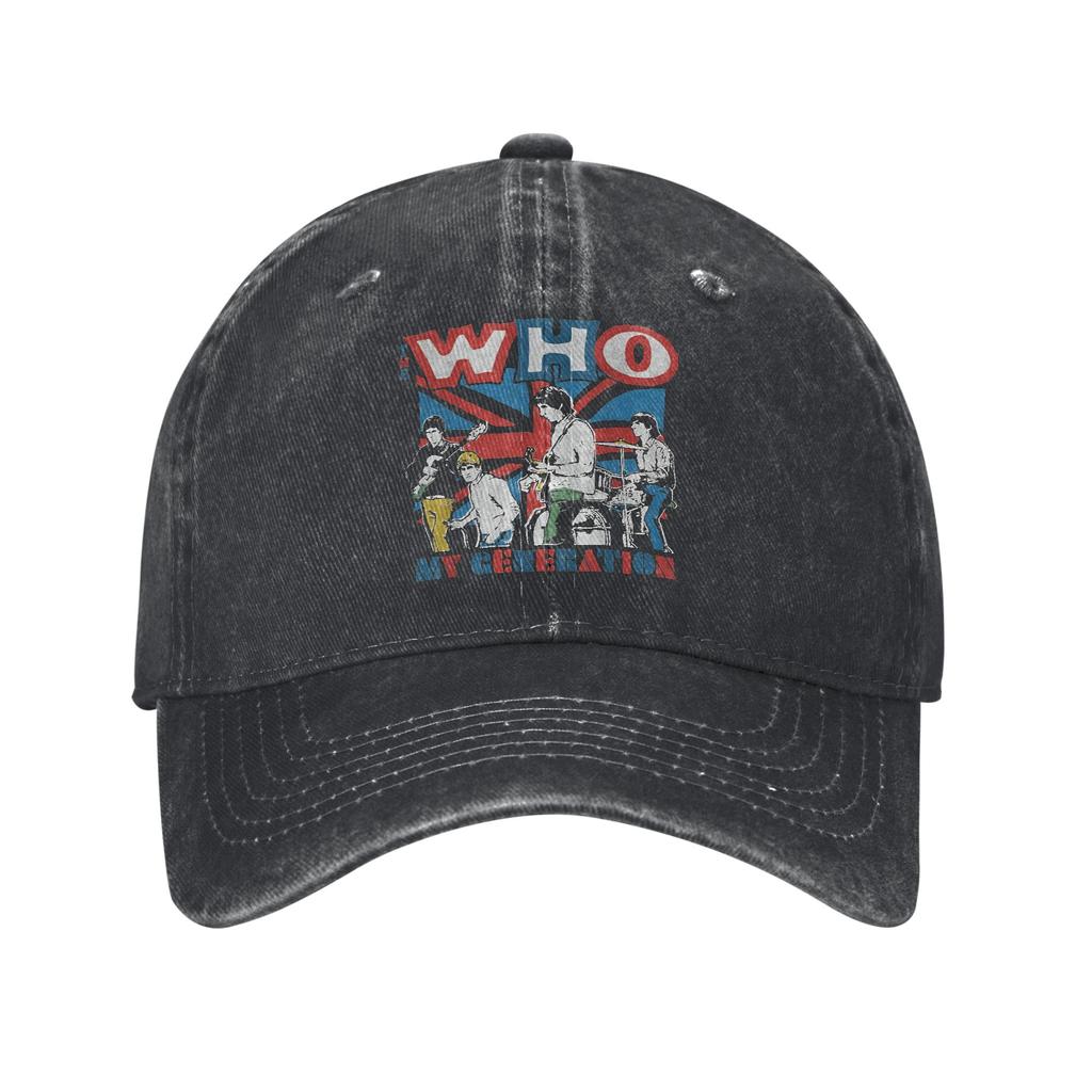 The Who Band Sun Baseball Cap  Vintage Men Adult Washed Trucker Hat Hot Sale Print Tennis Skate Baseball Caps Birthday Present