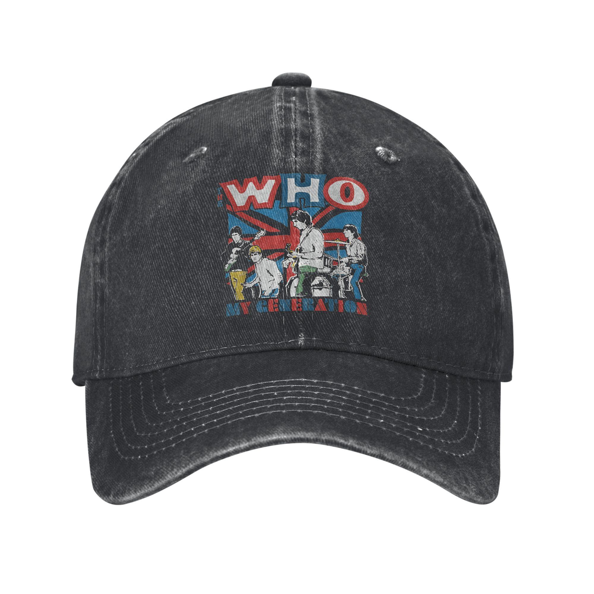 The Who Band Sun Baseball Cap  y2k Funny Unisex Men Washed Trucker Hat Sunscreen Print Tennis Skate Baseball Caps Birthday Gift One Size