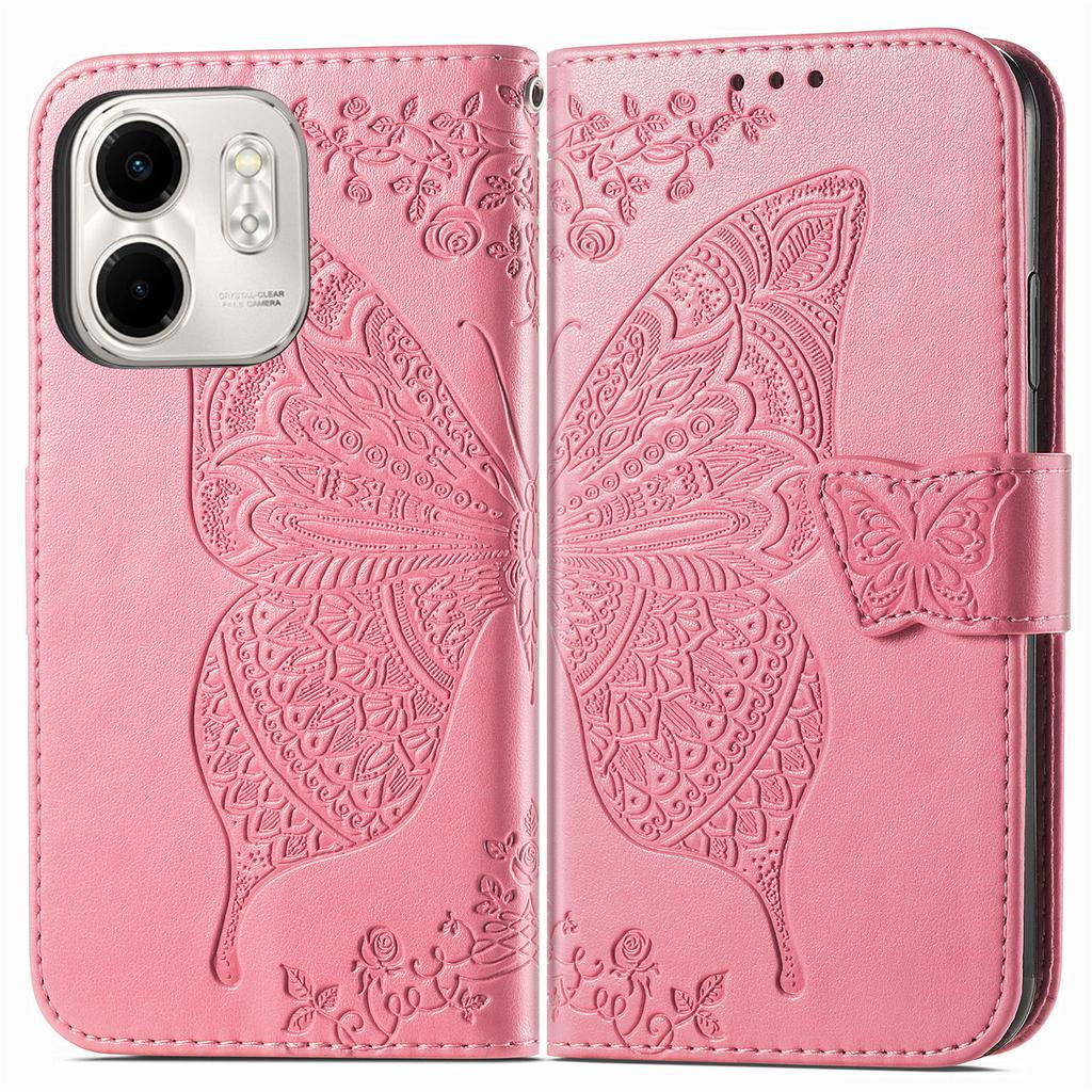 For Infinix Smart 9 4G Case PU Leather Wallet Phone Cover Butterfly Pattern