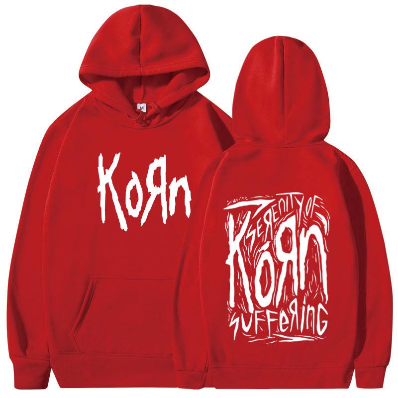 90s Korn Metal Rock Band Hoodies Men Vintage Gothic Oversized Hooded Sweatshirts Fashion Casual Long Sleeve Hoodie Streetwear