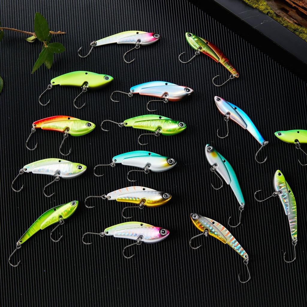 KOKO Lures Sea Bass Metal Vibe Iron Plate Vibe Set for Sea and Bluefish Day Player Vibe - 4-Color (10g, 13g, 26g) Bass, Flounder, -