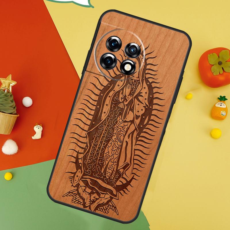 Buddha Jesus Guadalupe Wood Case For OnePlus 9 10 Pro 11 12 13 15 13T 13R 12R 10T 8T Nord 5 CE 2 3 4 Lite N20 N30 Cover
