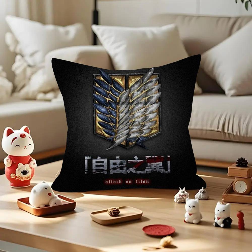 Anime Attacks On Titan   Cushion Cover Car Throw Pillow Case For Sofa Car Christmas Gift