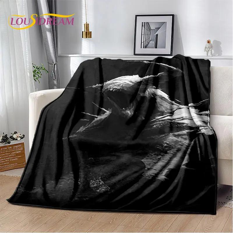 D Gothic Horror Ghost Skull Soft Plush Blanket Flannel Throw for Living Room Bedroom Bed Sofa Picnic Cover Kids