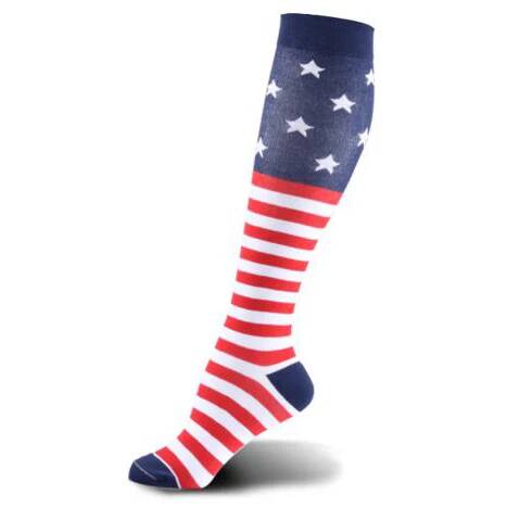 Compression Women Men Stockings Popular Love Pattern Stripe Lattice Star Compress Socks Running Sports Elastic Pressure