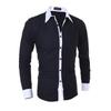 Herren Slim Fit Color Block Quadratischer Ausschnitt Langarmshirt 2024