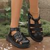 2026 Summer New Rome Closed Toe Women's Sandals Outdoor Casual Platform with Buckle Strap Daily Plus Size Hollow Sandals