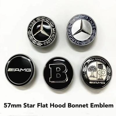 WTNWY1 Hot 2026 For Benz 1pcs 57mm Star Flat Hood Bonnet Logo Emblem Badge For Mercedes Benz W204 W124 W201 W202 W212 W220 W205 Automob