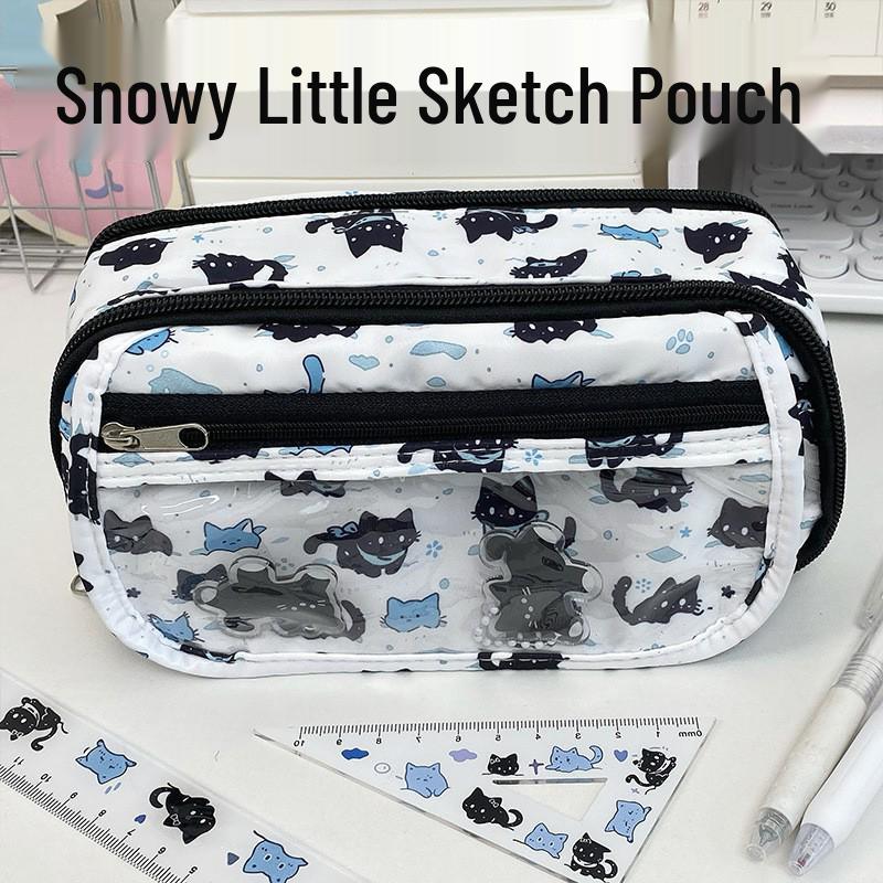 Cute Japanese-Style Bear Pencil Case - Large Capacity, Cartoon Anime Design