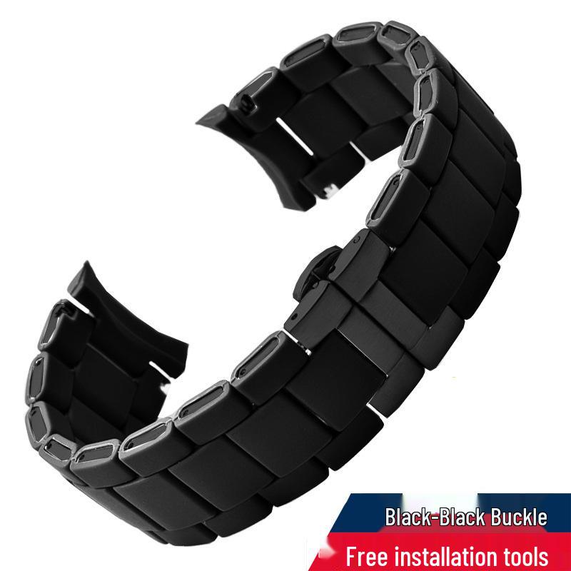 Replacement Rubber Coated Steel Watch Strap for Armani AR5889/5890/5905/5920 - Men's & Women's, 20mm/23mm Width