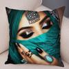 Beautiful Lady Pillow Case Decor Colorful Masked Woman Pillowcase Super Soft Plush Cushion Cover for Sofa Home Car Xcm