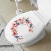 Hand Painted Floral Wreath Toilet and Multi-Surface Sticker Set Waterproof Self-Adhesive Removable Decal for Bathroom WC Home Decor