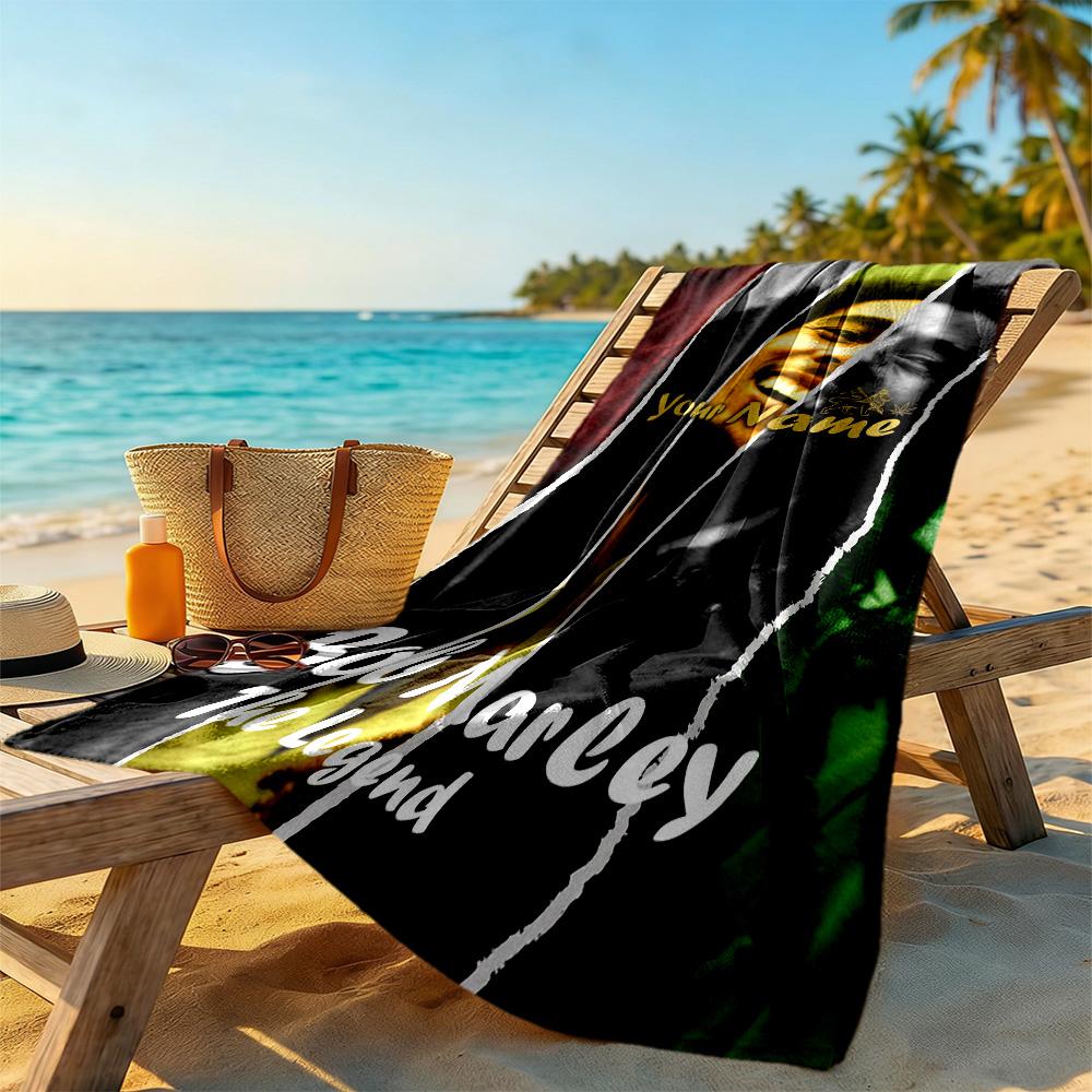 Bob Marley Personalized Text Beach Towel Super Soft & Absorbent Portable for SwimmingBeachCamping Travel Beach AccessoriesGym