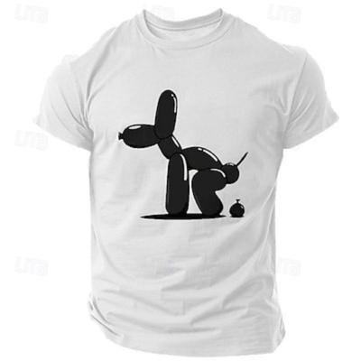 Hond Grappig Retro Vintage Casual Straatstijl Heren 3D Print T-shirt Tee Sport Korte Mouw Ronde Hals Shirt Lente Zomer Kleding