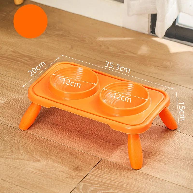 Elevated Double Pet Bowls for Cats Dogs Non-Slip Raised Food Water Feeder Set Protect Neck Pet Feeding Dishes