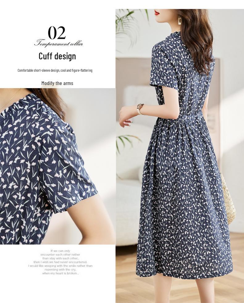 2023 Elegant Floral Cotton Linen Maxi Dress for Women – Summer, Waist-Cinching, Age-Reducing Fashion