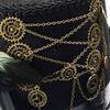 Gear Chain Fedoras Hat Halloween Girl Head Wear Medieval Steampunk Flat Top Hat