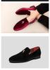 Men's Suede Pointed Toe Slip-On Shoes – British Style Casual Footwear for Nightclubs, Large Sizes Available.