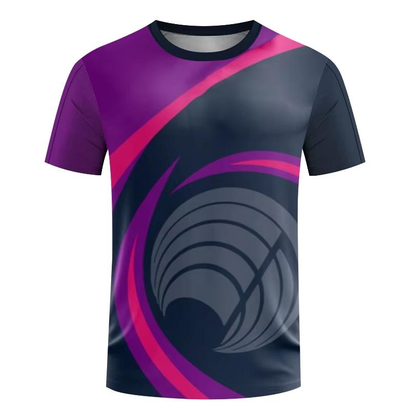 Simple Quick Dry Sports T Shirt For Men Summer Short Sleeve Fashion 3D Printed Table Tennis T-shirt Loose Casual Breathable Tees