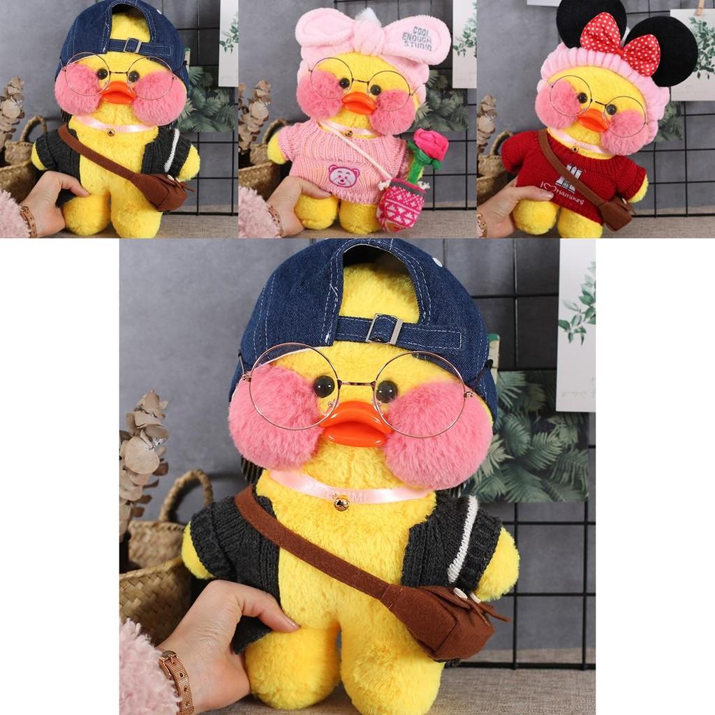Miękka i Urocza 12"/30cm Lalafanfan Cafe Mimi Żółta Kaczuszka Kostium Pluszowa Zabawka