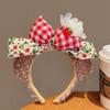 Cute Bow Bear Plush Headband Female Autumn And Winter Fluffy Brown Ears Headband Face Wash Headband Hair Accessories