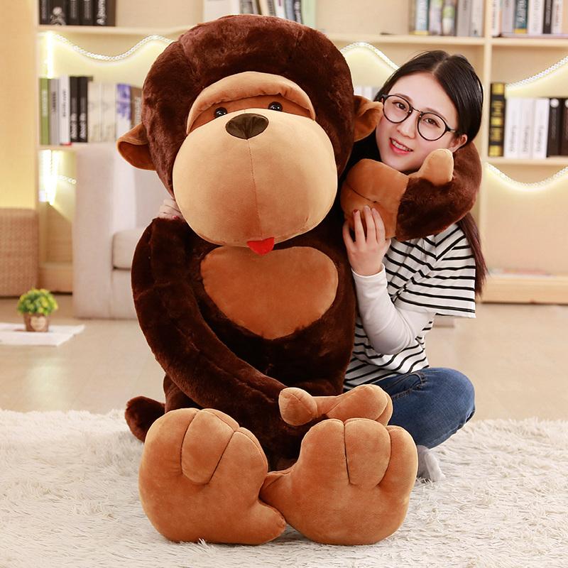 80/110cm Giant Dimension Cartoon Large Mouth Monkey Plush Toy the Gorilla Plush Doll Stuffed Pillow Playmates Toy