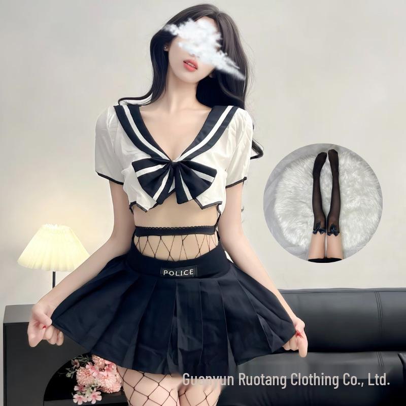 Temptation Schoolgirl Cosplay Lingerie Set: JK Uniform, Short Skirt, Swimsuit, Sweet & Playful