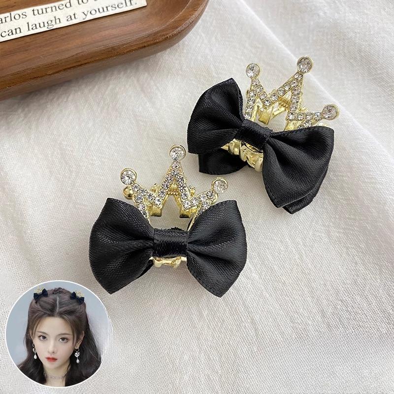 Leopard Print Princess Head Bow Clip Small Clip on The Side Bangs Clip on The Forehead Hair Clip Headwear and Hairpin