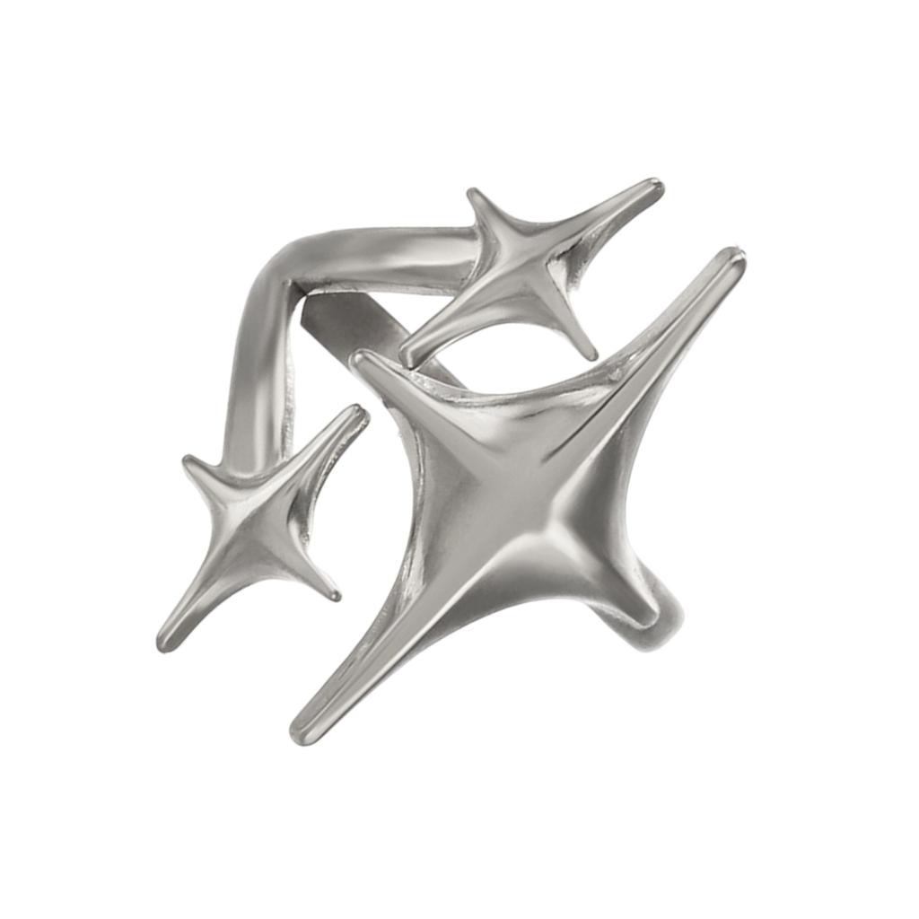 Stylové prsteny z legované oceli s hvězdným designem, elegantní šperky, výrazné kousky pro trendy ženy, pro každodenní nošení, na párty, nápady na dárky