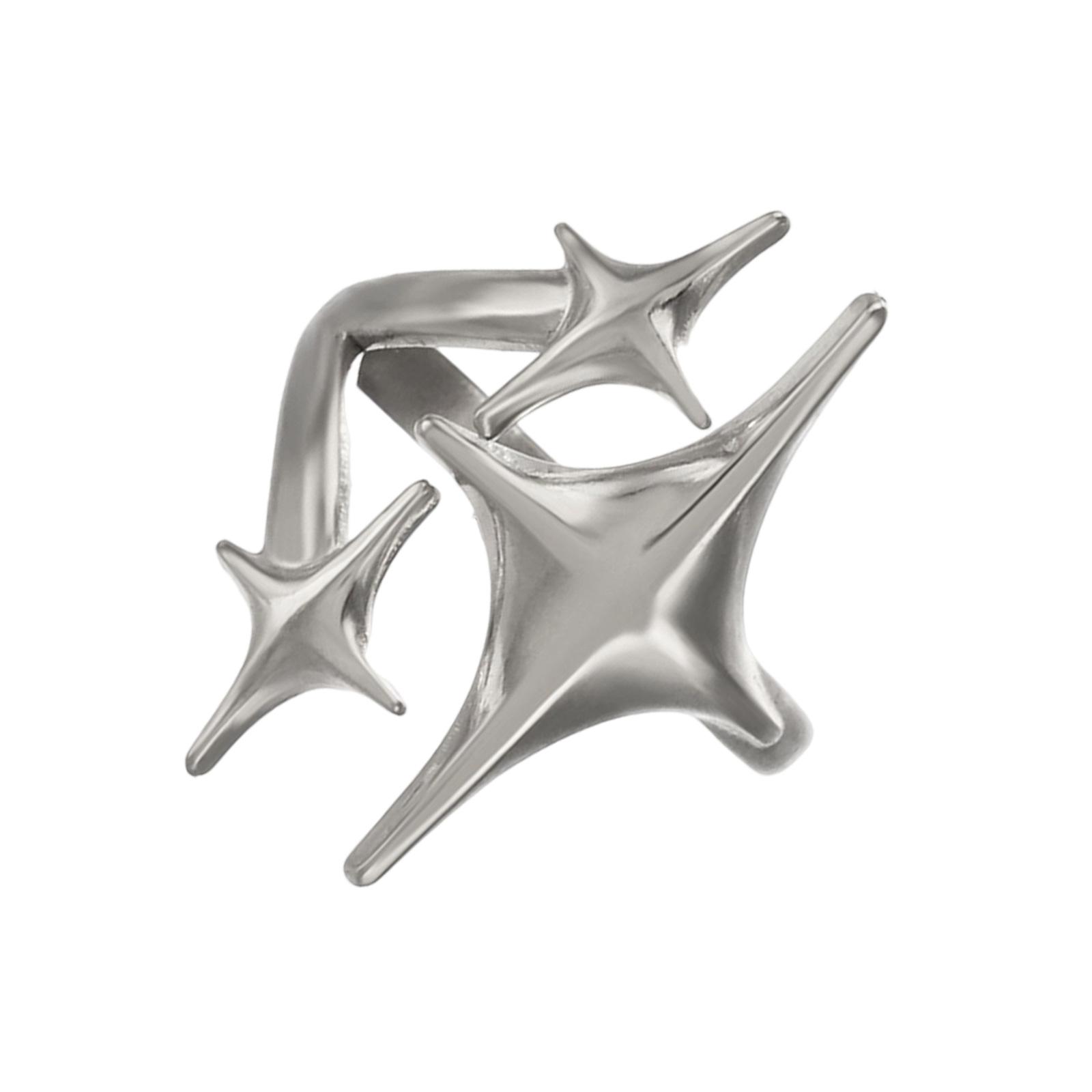 

Stylish Starry Inspire Alloy Rings Elegant Jewelry Statement Pieces for Trendy Women Daily Wear Party Gifts Ideas серебряный