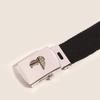 New Korean Version of Women's Love Hollow Buckle Webbing Casual Versatile Women's Super Long Decorative Canvas Belt