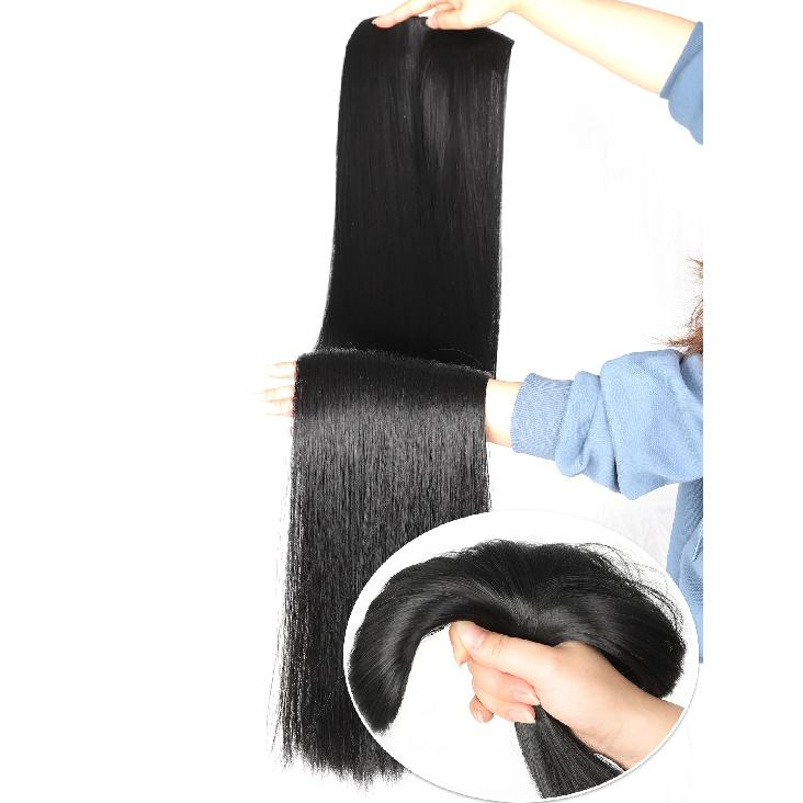 JINKAILI Synthetic 20-40 Inch Extra Long Straight Hair Extension 5 Clips Black Blonde Brown Red High Temperature Fake Hairpiece