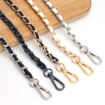47in PU Leather Flat Chain Strap Handbag Chains Purse Straps Shoulder Cross Body Replacement Strap DIY Purse Making