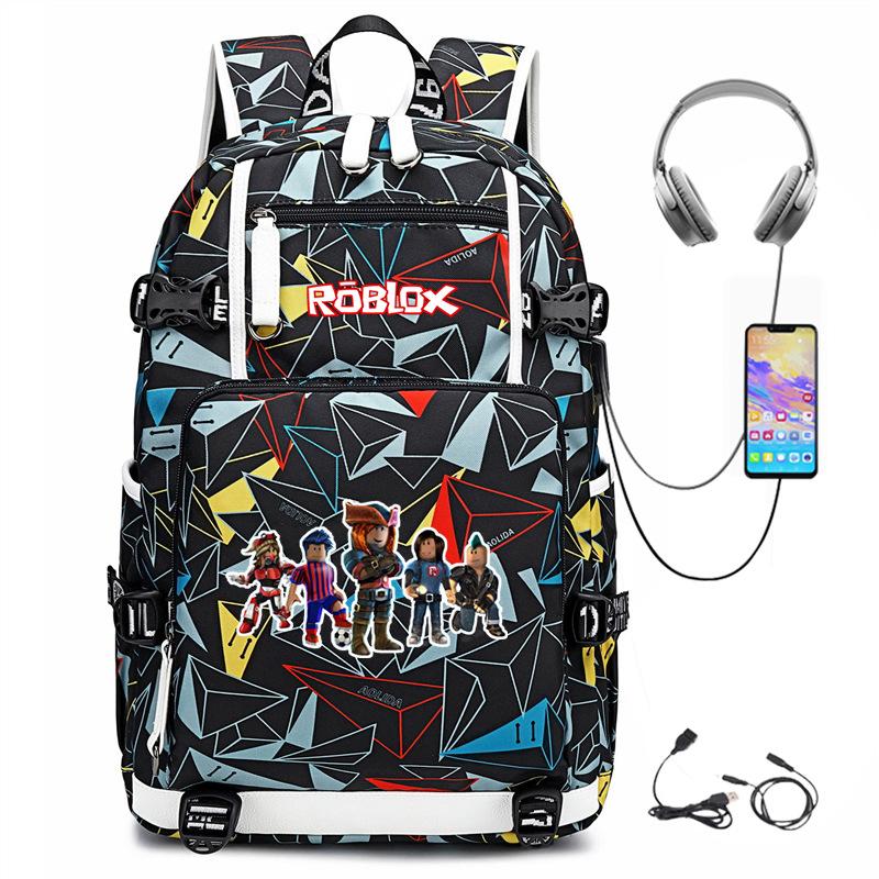 Cartoon Game Merchandise With Usb Hiking Bag College Students Outdoor Travel Large Capacity Backpack Bag