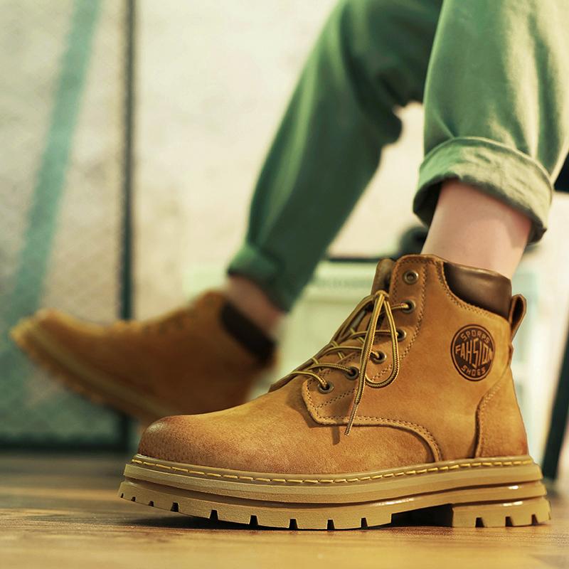Mode Stiefel Herren High Top Stiefel Herren Lederschuhe Wintermode Plüsch Warme Schuhe Outdoor Damen Schnürstiefel Rutschfest Knöchelstiefel Männlich