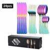 Xihe Iridescent 24-Piece Flatware Set with Bamboo Box