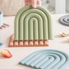 Rainbow Silicone Pot Mat Heat Resistant Trivet for Hot Dishes Non-Slip Table Placemat for Kitchen Home Bar Outdoor Use