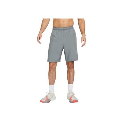 Solid Color Logo Print Elastic Waist Straight Shorts Men Bottoms Smoke-Grey DQ4800-084