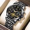 LIGE Design Luxury Quartz Man Watch Fashion Business Vintage Simple Moon Phase Clock Stainless Steel Unique Watches for Men Gift